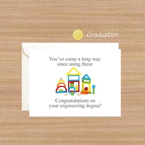 Engineering Graduation Card: Building Blocks, Funny Engineer Gift