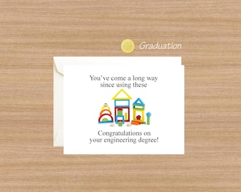 Engineering Graduation Card: Building Blocks, Funny Engineer Gift