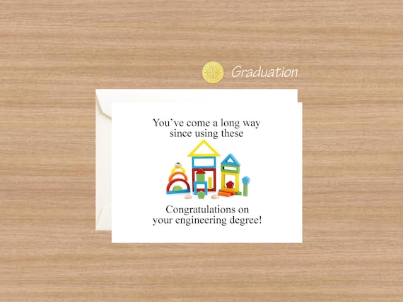 Engineering Graduation Card: Building Blocks, Funny Engineer Gift