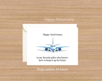 Funny Pilot Anniversary Card: Gift for Husband