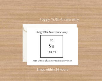 10th Anniversary Card: Tin Man, Periodic Table Design