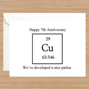 Happy 7th Anniversary, 7th Wedding Anniversary, 7th Anniversary Gift, 7th Anniversary Gifts Men, Copper Anniversary, anniversary cards