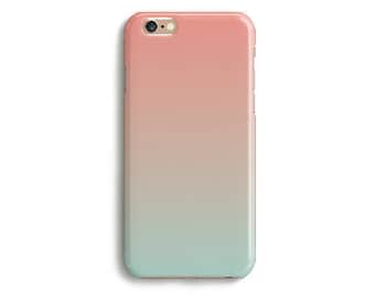 Coral Mint Green Ombre Phone Case iPhone X 8 7 6s 6 Tough 6s Plus 5 5s SE Samsung Galaxy S6 S7 Edge Gradient Cell Trendy Cute Modern Fashion