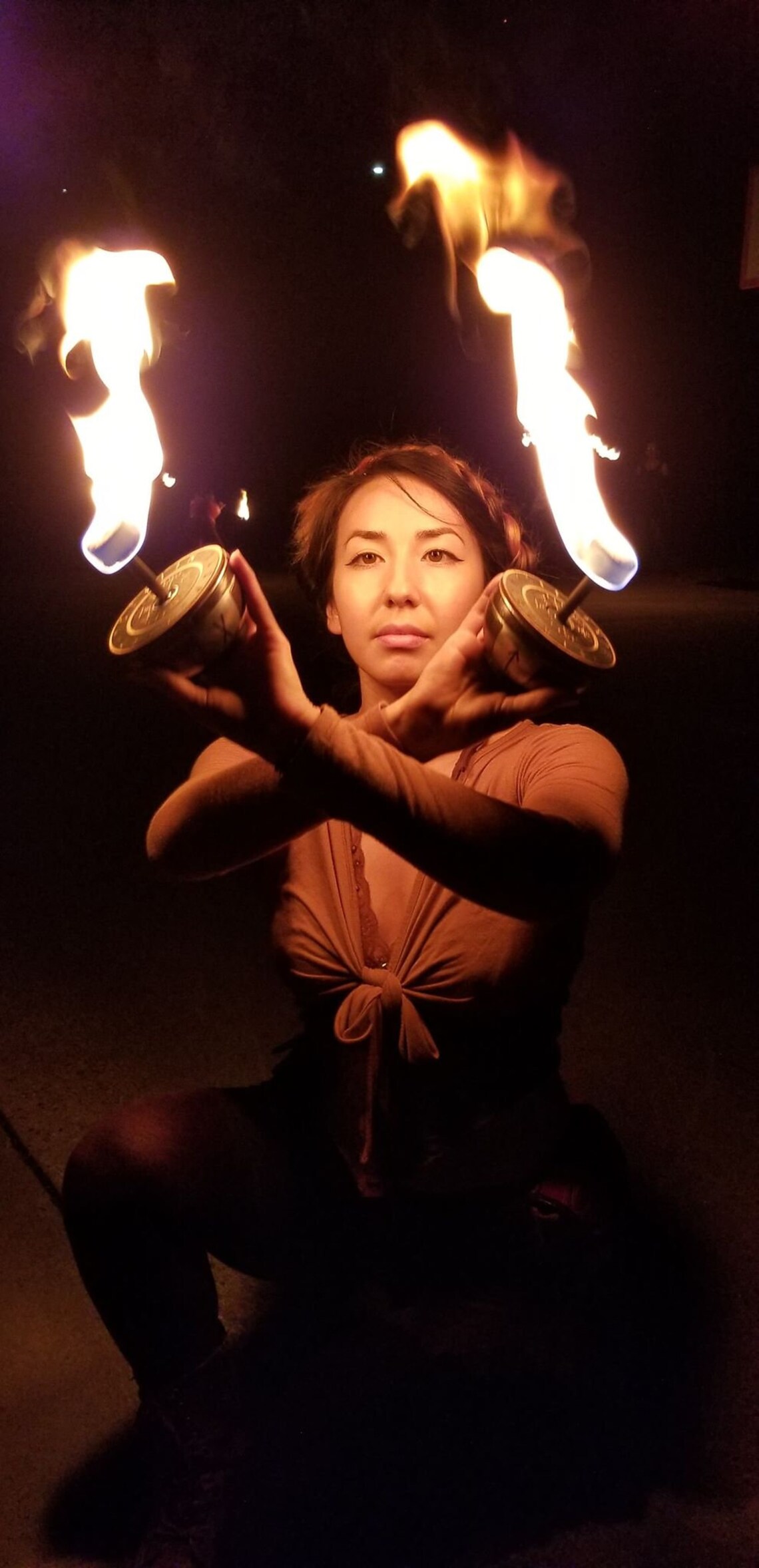 Pair of 3 Fire Stage Torches Palm Torches Silver Etsy