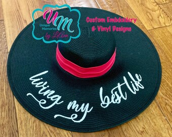 Living My Best Life Floppy Beach Hat 