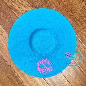 Personalized Floppy Beach Hat W/free Name/monogram Straw Hat - Etsy