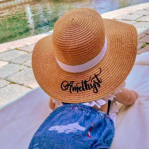 Baby Infant Toddler Floppy Beach Hat Personalized With Name Etsy