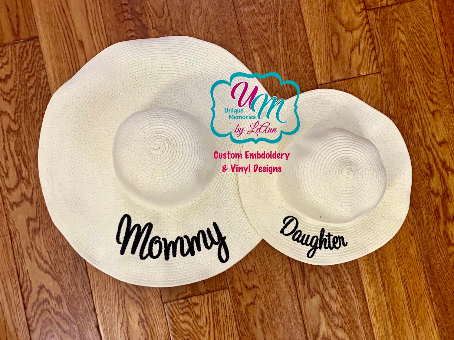 Mommy and Daughter Matching Floppy Beach Hat Set, Mommy and 