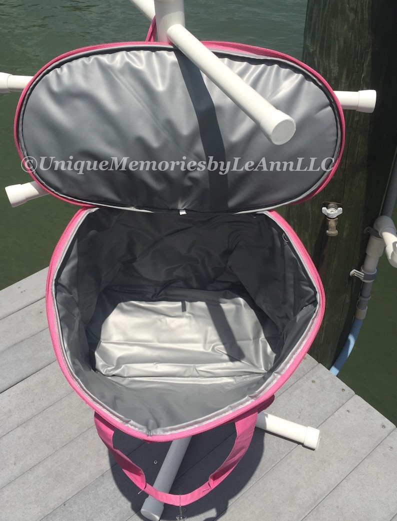 Chevron insulated Cooler Bag - FREE Monogram or Name - Great for Brides, Birthday, Housewarming, tailgates, beach, camping, fishing, boating image 2