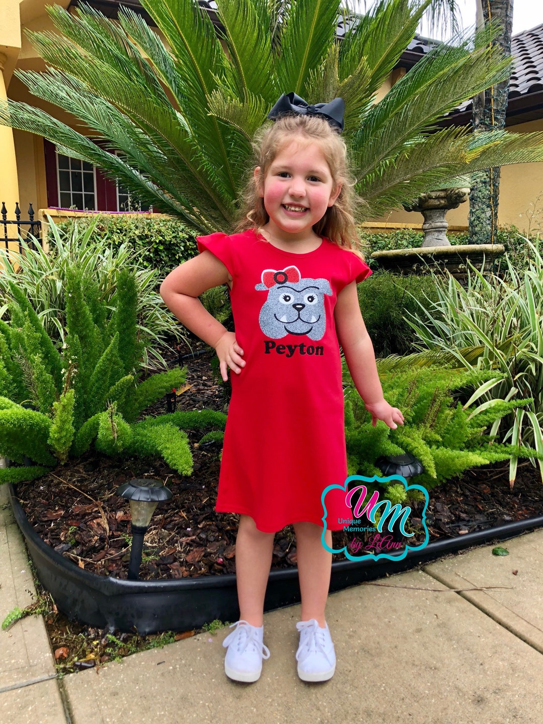 Bulldog Girl Glitter Vinyl Flutter Sleeve Dress W/free Etsy