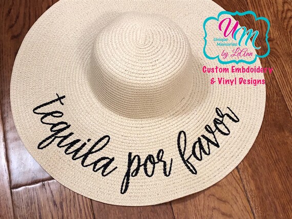 Tequila Por Favor Floppy Beach Hat, Bride Beach Hat  display picture 1