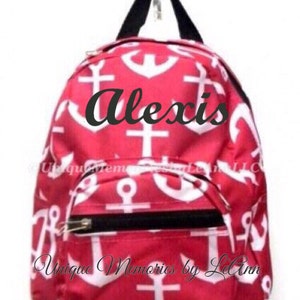 Pink Anchor Backpack - Etsy display picture 1
