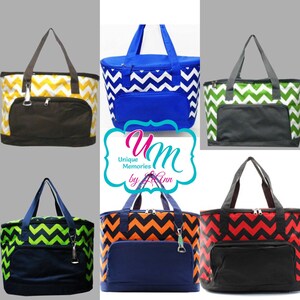 Chevron insulated Cooler Bag - FREE Monogram or Name - Great for Brides, Birthday, Housewarming, tailgates, beach, camping, fishing, boating image 4