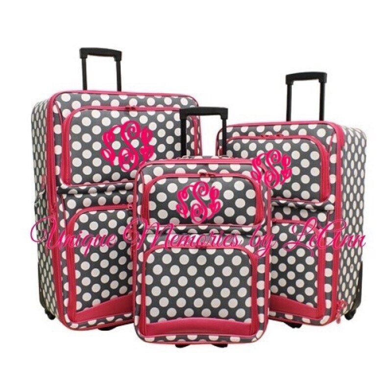 polka dot luggage strap