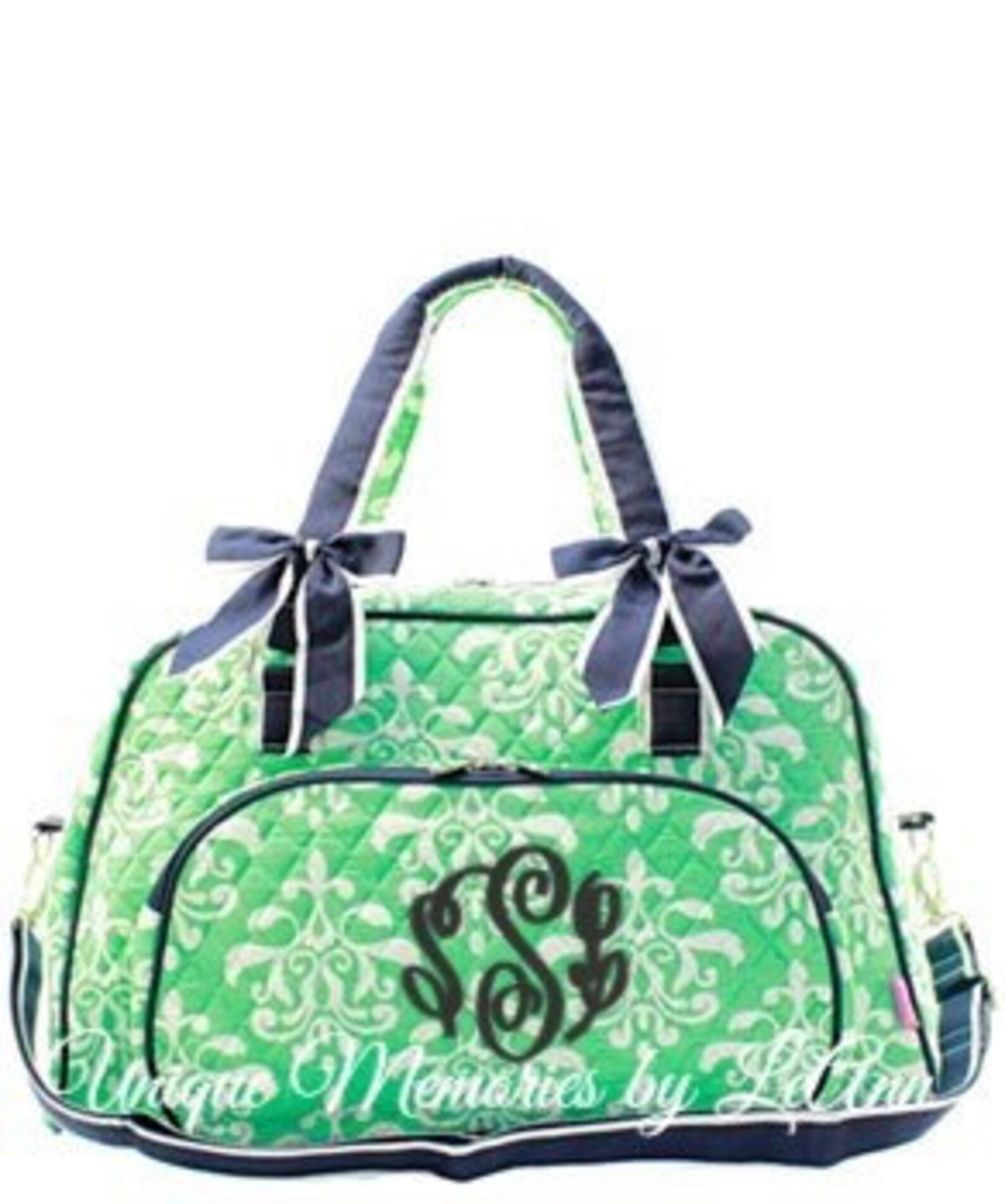 Damask Quilted Duffle Bag With Detachable Bows With FREE Etsy
