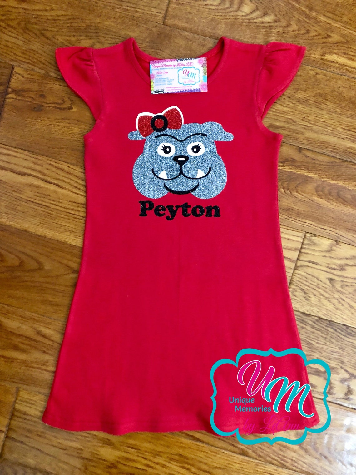 Bulldog Girl Glitter Vinyl Flutter Sleeve Dress W/free Etsy