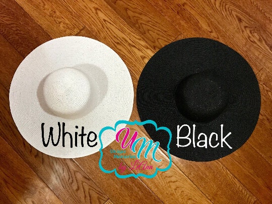 Just Married Floppy Beach Hat, Personalized Straw Hat, Sun  display picture 3