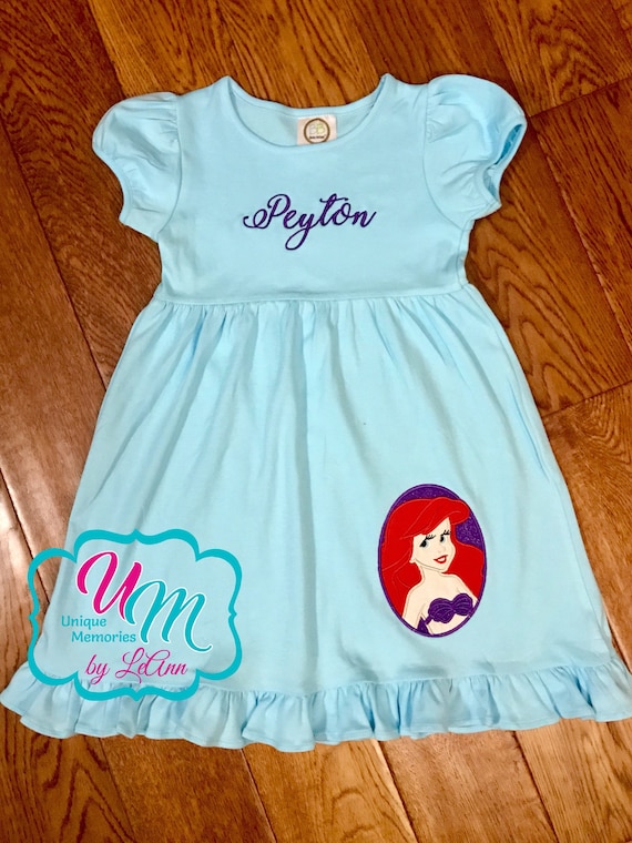 Princess Ariel Inspired Appliqué Ruffle Dress FREE Name/monogram, Princess  Dress, Ariel Dress, Disney Princess Dress, Little Mermaid Dress