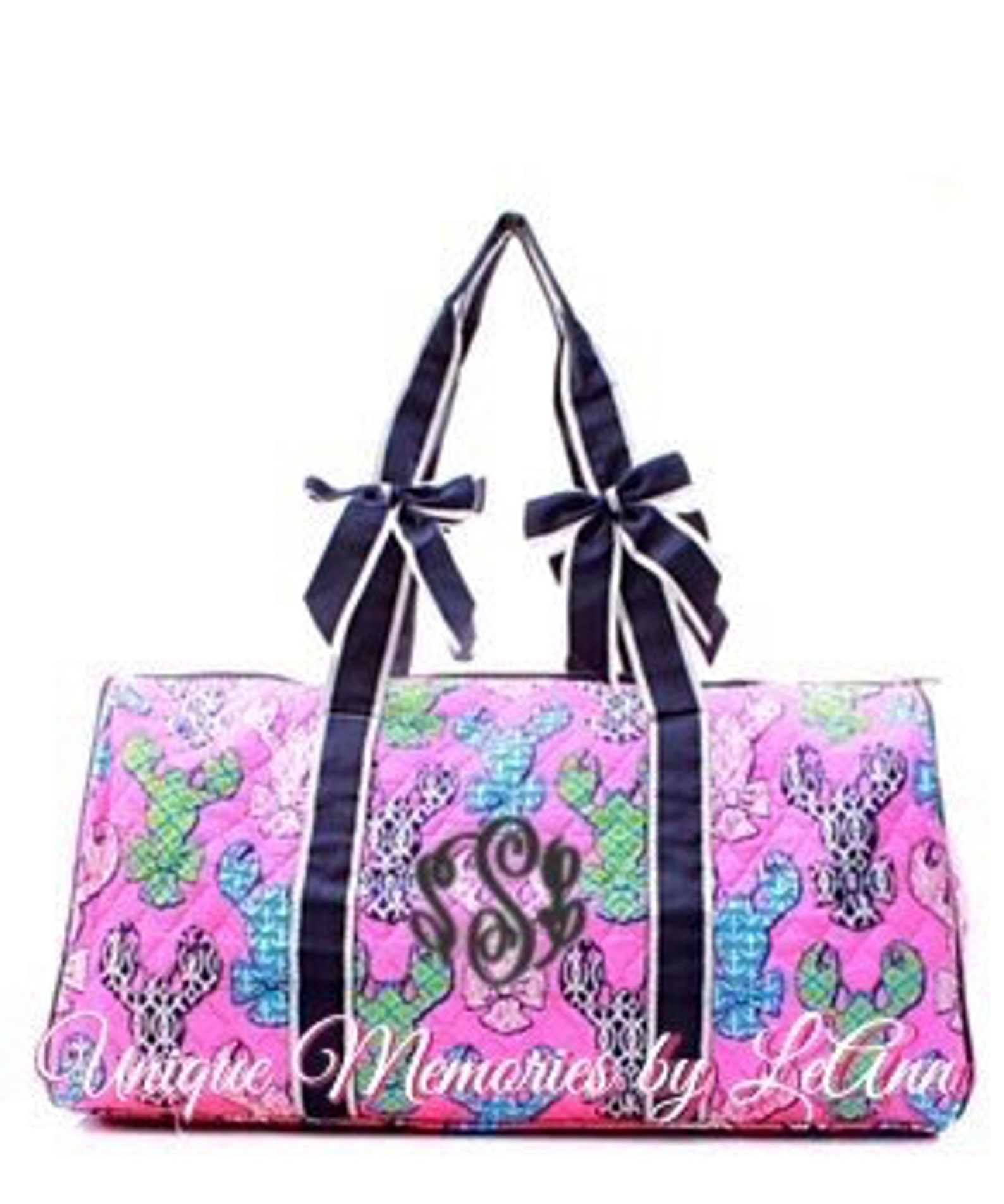 Nautical Duffle Bag Quilted W/detachable Bows Zippered Etsy