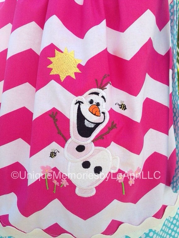 Olaf In Summer Inspired Pillow Case Dress Custom Made Pink Etsy