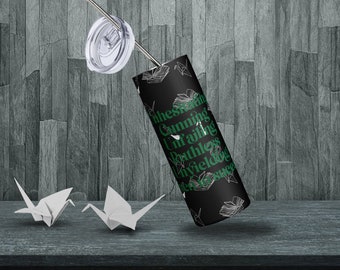 Dramoine snake and paper crane Stainless steel tumbler