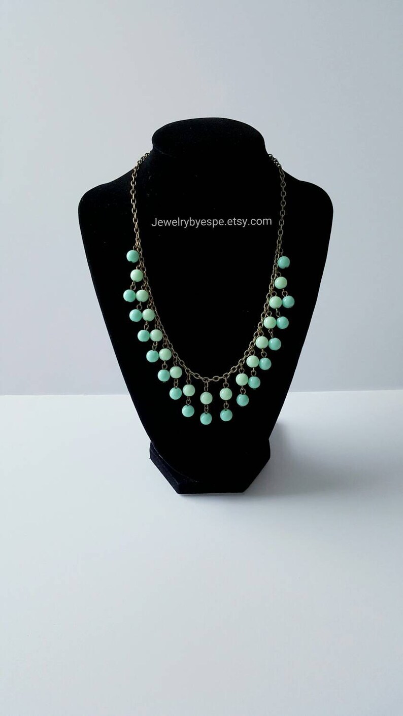 Mint Necklace/Aqua Necklace/Pastel Green Mint Etsy