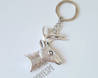 Deer Head Keychain, Antlers Key ring Hunting, boyfriend gifts, gifts for dad, husband gifts, birthday gift for men, unisex gifts, boho
