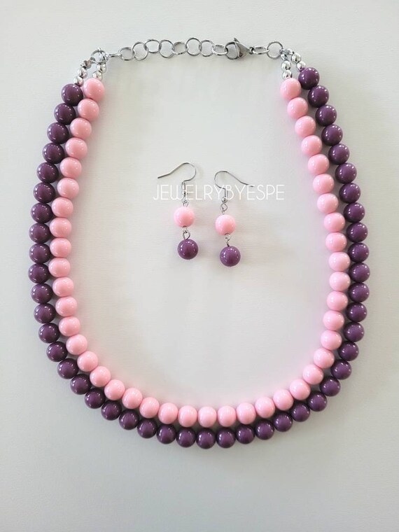 Mauve statement necklace sale