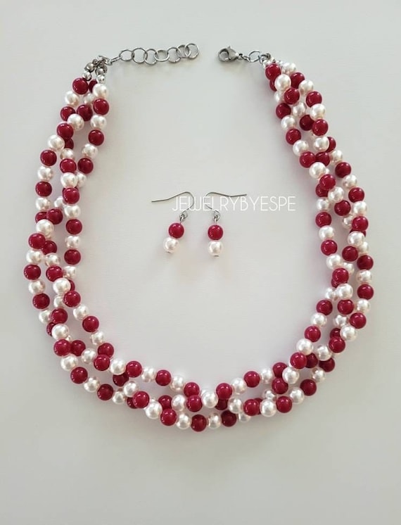 Buy Burgundy Necklace, Burgundy Choker Bridal Necklace, Burgundy Bridal  Necklace,burgundy Statement Necklace, Tennis Necklace,wedding Jewelry  Online in India - Etsy