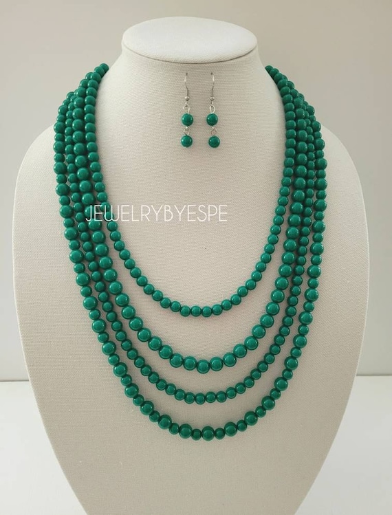 Kelly green statement best sale necklace