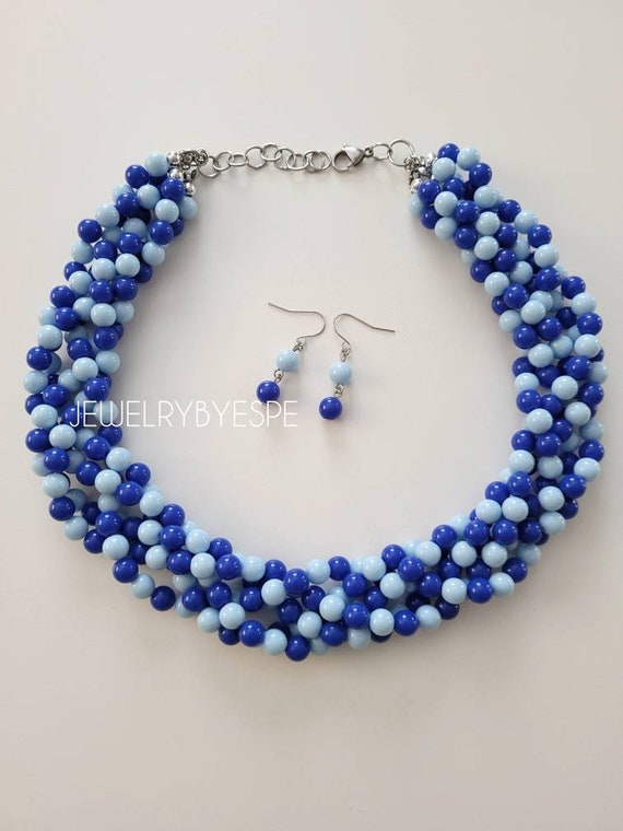 Duck Egg Blue Fan Necklace - Mint Green, Teardrop, Statement Necklaces –  Anna King Jewellery