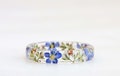 Forget Me Not Ring, Clear Resin Ring with Pressed Flower Flakes, Nature Inspired Stacking Ring, Gift for Her product logo