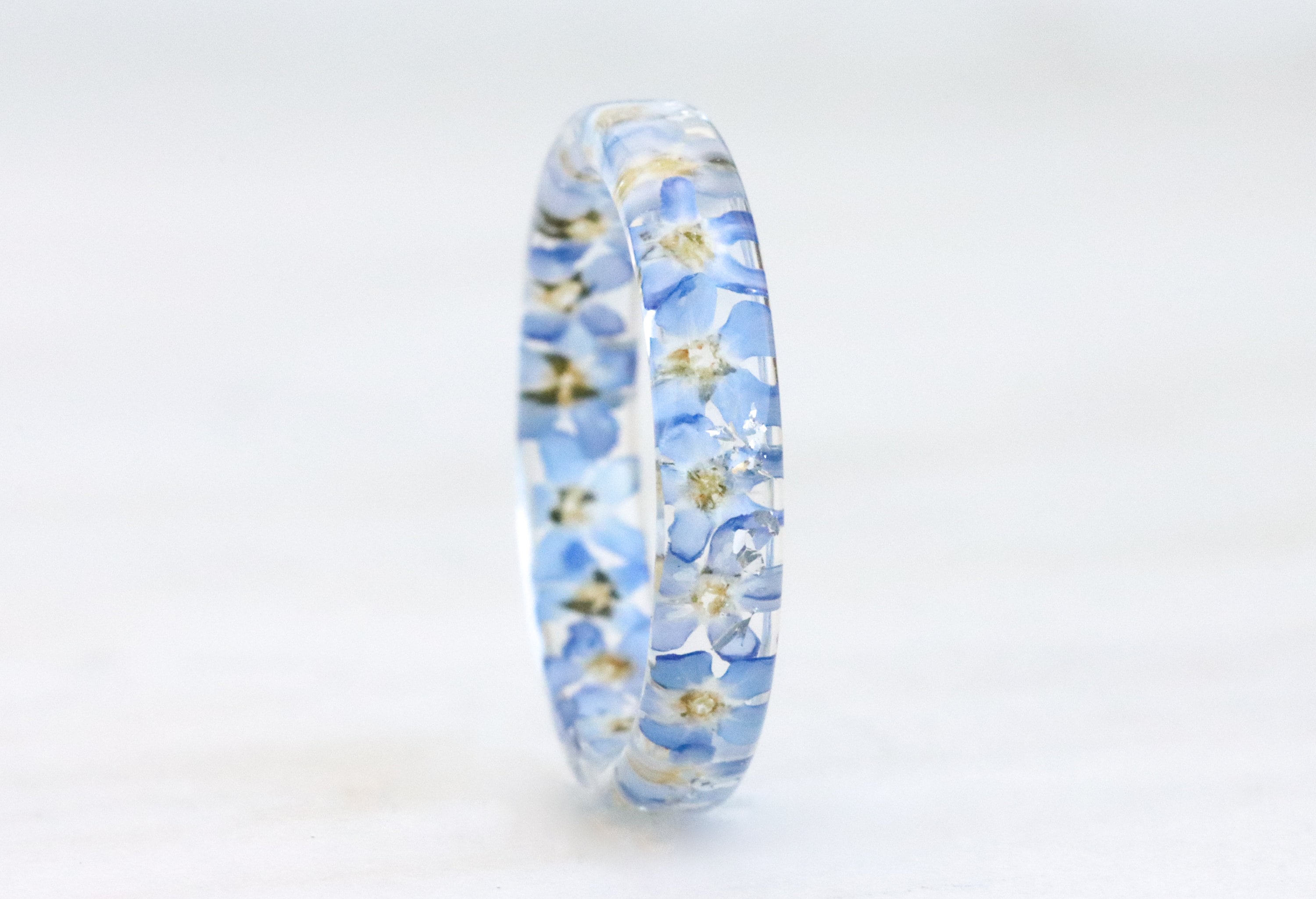 Nature Inspired Resin Ring With Blue Flakes, Thin Ring, Clear Ring Band,  Shimmering Jewelry, Stackable Band - Yahoo Shopping