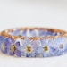 Forget-Me-Not Ring - Floral Band With Light Blue Flowers and Gold/Silver/Copper Flakes - Resin Jewelry - Faceted Ring with Tiny Flowers 