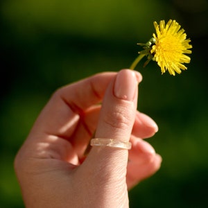 Thin Resin Ring With Dandelion Petals and Gold/Silver/Copper Flakes, Nature Inspired Resin Jewellery, Floral Gift, Make a Wish Jewelry image 6