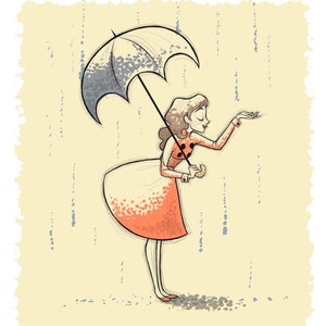 8x10 Rainy Wall Art // Standing in the Rain // Positive Vibes // Looks Like Rain // 8x10 Print