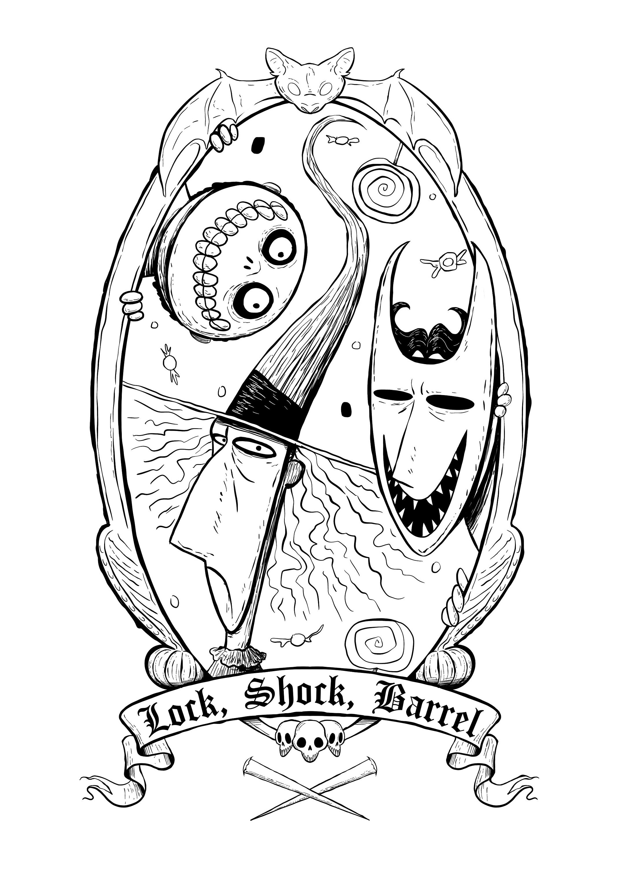 Free printable nightmare before christmas coloring pages Nightmare Before Christmas Art Prints Halloween Art Prints | Etsy