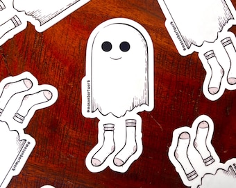 Cozy Ghost Waterproof Vinyl Sticker | Laptop, Water Bottle Decal