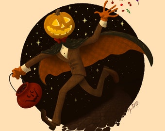 Halloween Wall Art // The Great Pumpkin // 8x8 Art Print