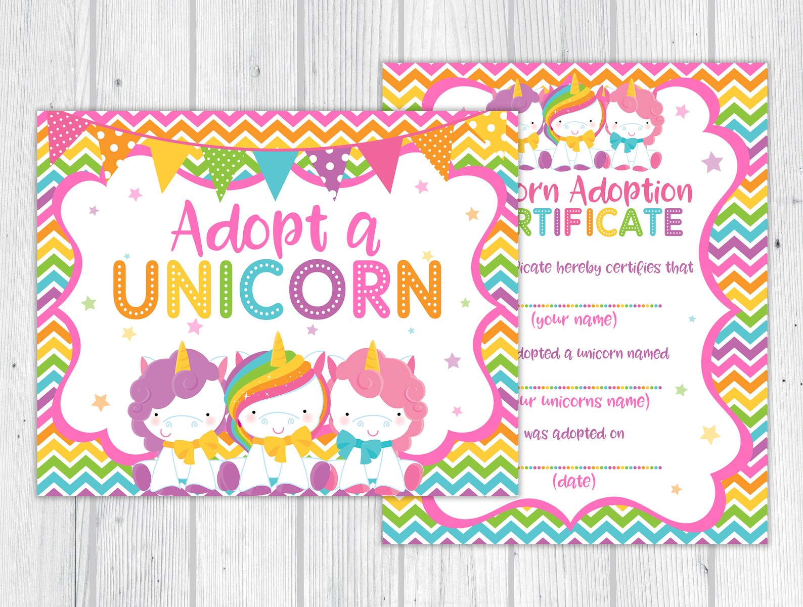 Instant Download Adopt a Unicorn Printable Party Sign and - Etsy France