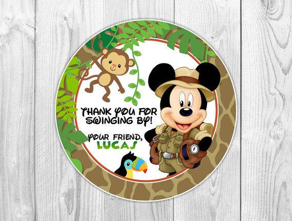 Digital File | Safari Mickey Favor Tags Il_570xn