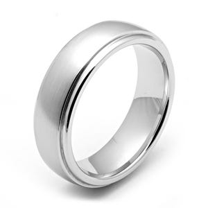 Men&#39;s Cobalt Ring 7mm Wide Comfort Fit Wedding Band Fashion Ring Brushed Finish