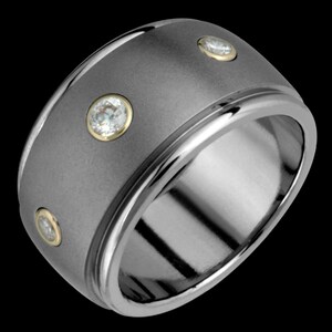 7.5mm Titanium & 14k Gold Citrine Ring Custom Made