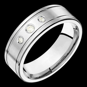 7mm wide comfort fit  10k white gold (solid not plated) men&#39;s diamond wedding band