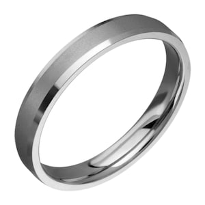 4mm Titanium Comfort Fit Wedding band With Beveled Edges Unisex