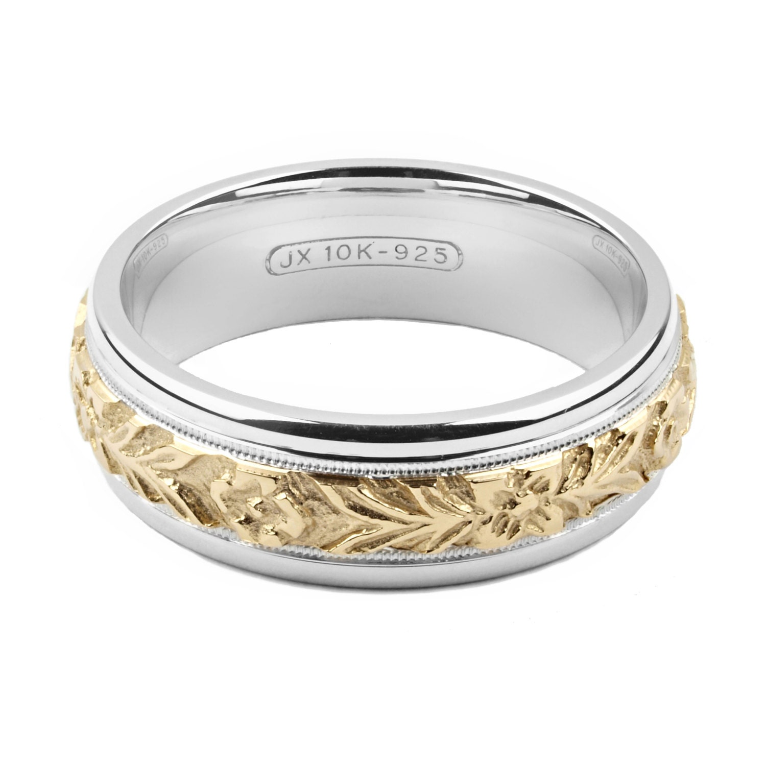Sterling Silver 2mm Wedding Band Ring - Unisex, Yellow Gold Flashed, Size 7, 925 Sterling Silver - View #7