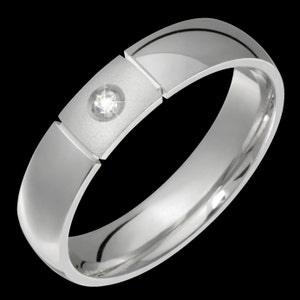 5mm wide comfort fit 10k white gold (solid not plated) diamond wedding band unisex