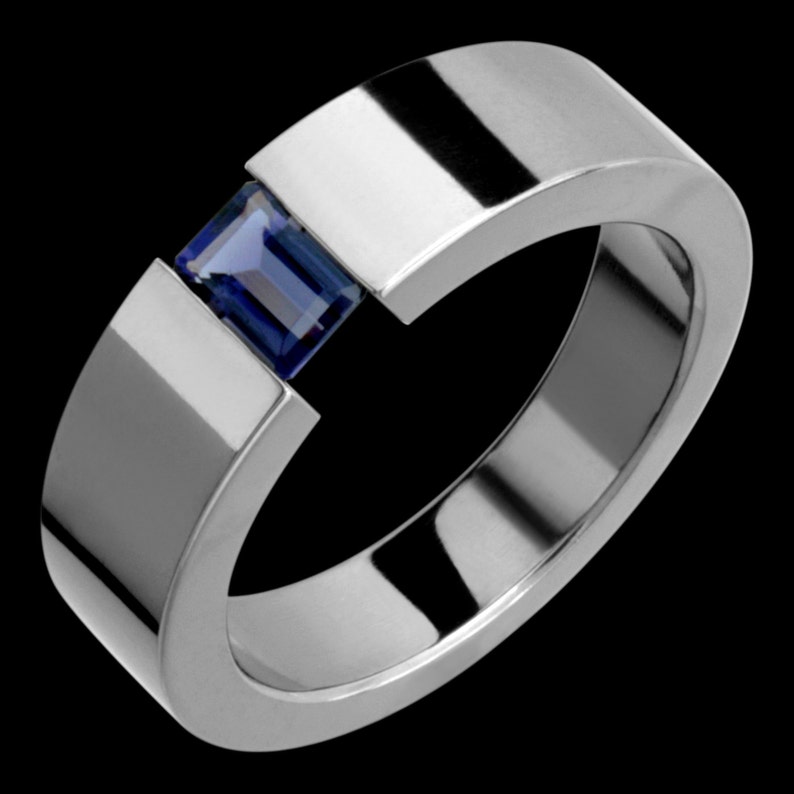 7mm Tension Set Titanium & Peridot Ring Custom Made - Etsy
