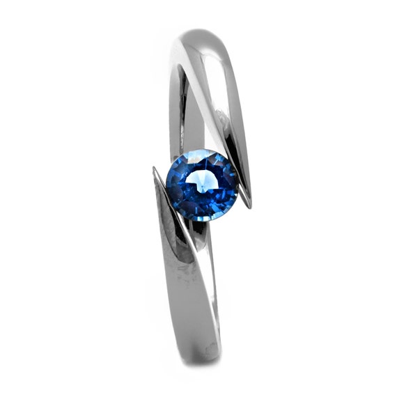 Fede Nuziale In Titanio, Anello Solitario Con Zirconi Neri, Anello Per - Foto 2