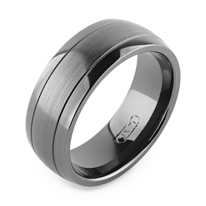 Men&#39;s 8mm Half Round Comfort Fit Black Titanium Wedding band (SHIPPING CHARGE ONLY)
